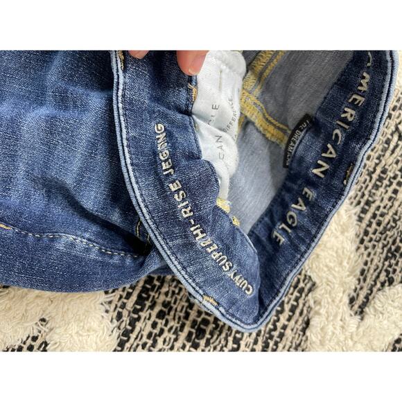 American Eagle Curvy Super Hi-Rise Legging Womens size 0 Regular Distressed - Picture 4 of 7